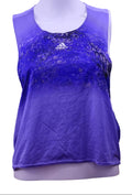 Front view of adidas Adizero cropped purple vest with logo