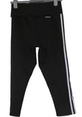 Black adidas AEROREADY sports leggings with white side stripe, size M