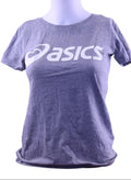 Front view of Asics women's grey logo T-shirt size small