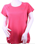 Front view of Asics pink sports top on mannequin