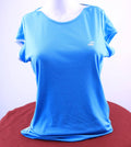 Front view of blue Babolat tennis t-shirt on mannequin
