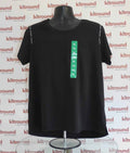 Front view of black Champion XL sports top displayed on a mannequin