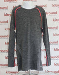 Crane grey long sleeve sports top with pink trim, displayed on mannequin