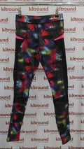 Ellesse multi-colour sports leggings full length with key pocket displayed on hanger