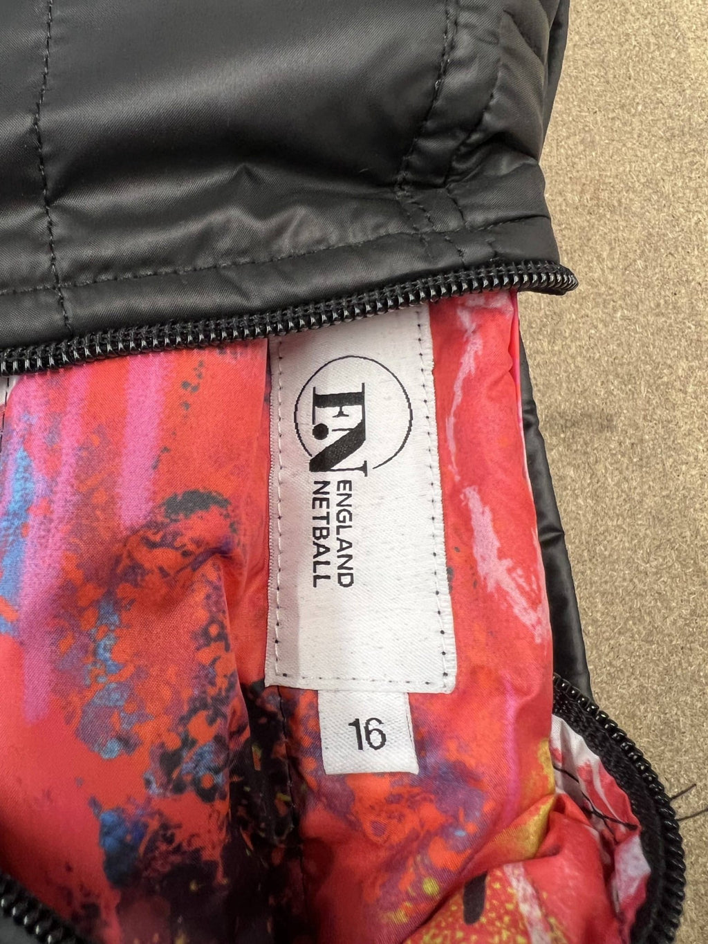 Women’s England Netball Graffiti Lined Quilted Jacket - kitround England Netball product