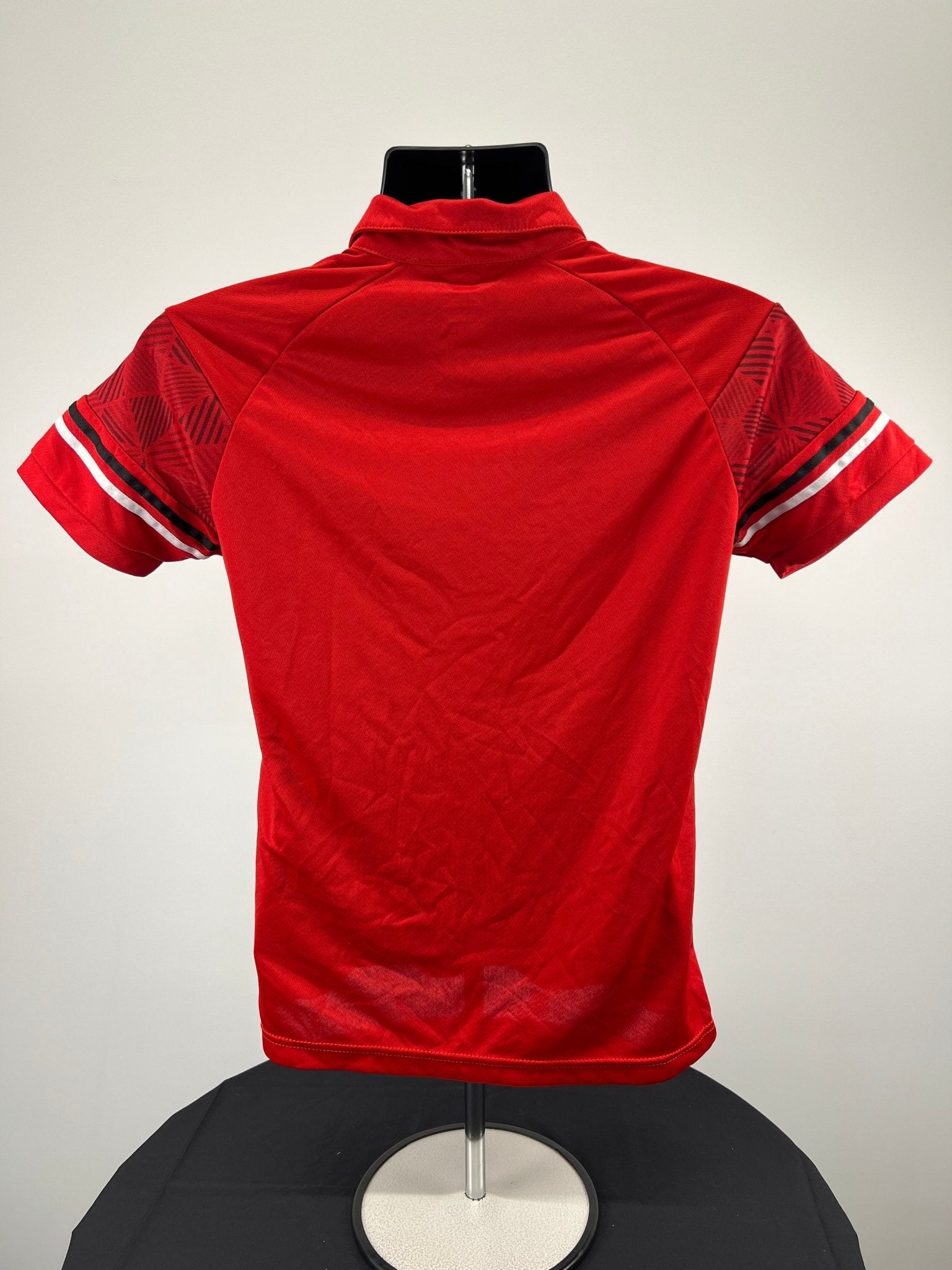 Back view of red England Volleyball women's jersey