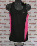 Front view of Karrimor black and pink running vest on mannequin