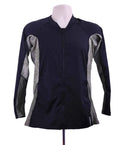 Front view of Nabaiji black and khaki aquafitness zip vest size L