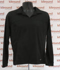 Front view of Nike Dri-FIT black long sleeve sports top on mannequin