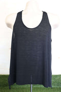 Front view of black Nike Dri-FIT gym vest on mannequin