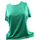 Front view of Nike Dri-FIT green sports top on mannequin