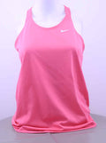 Front view of women's pink Nike sports vest with small white Nike logo
