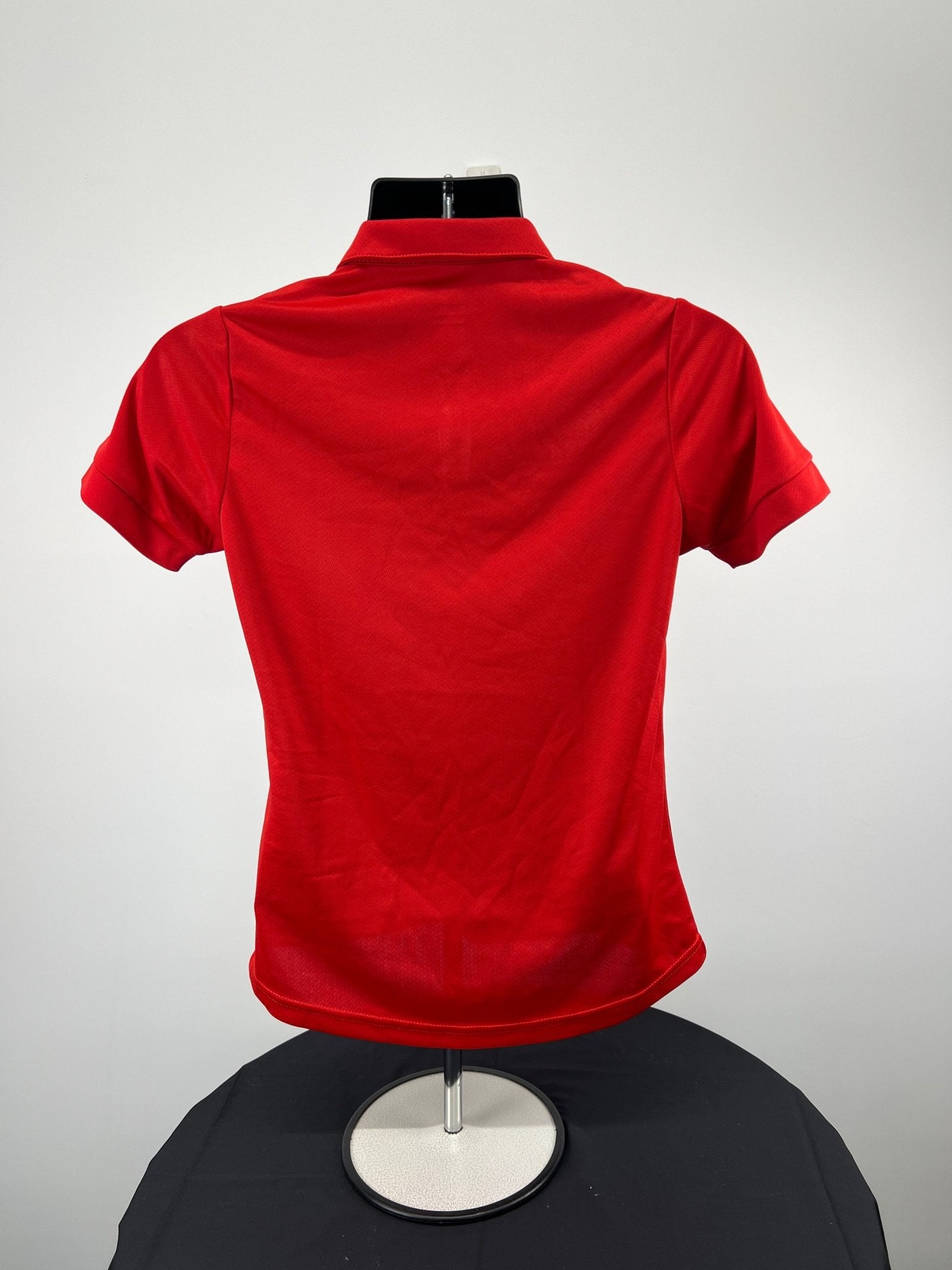 Back view of Women's Volleyball England red polo shirt XL