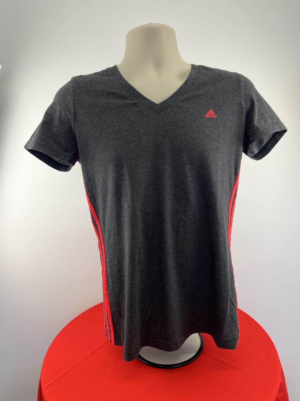 Womens's adidas V Neck Grey T-Shirt - kitround kitround product