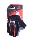 X-Tiger black cycling gloves with red and white design, size XL