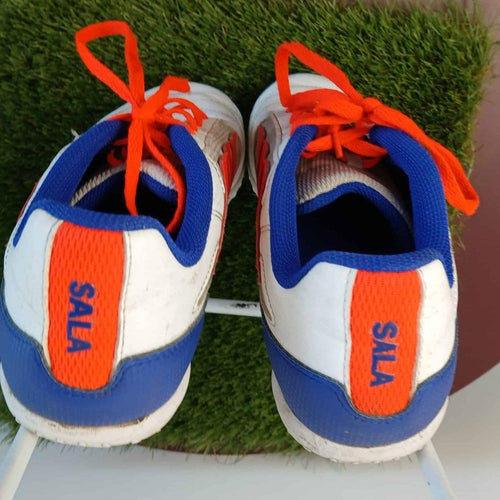 Back view of adidas Sala Football Boots showing Sala branding and blue heel