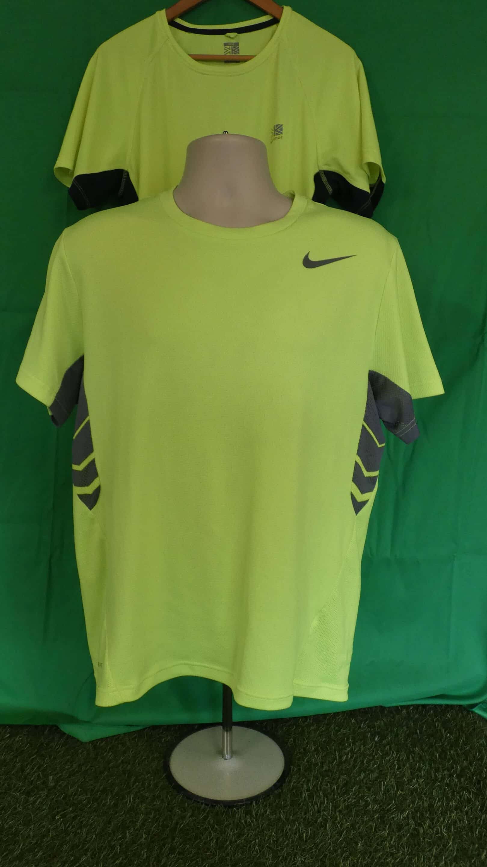 Pair of Men’s Fluorescent Running Tops – Nike and Karrimor