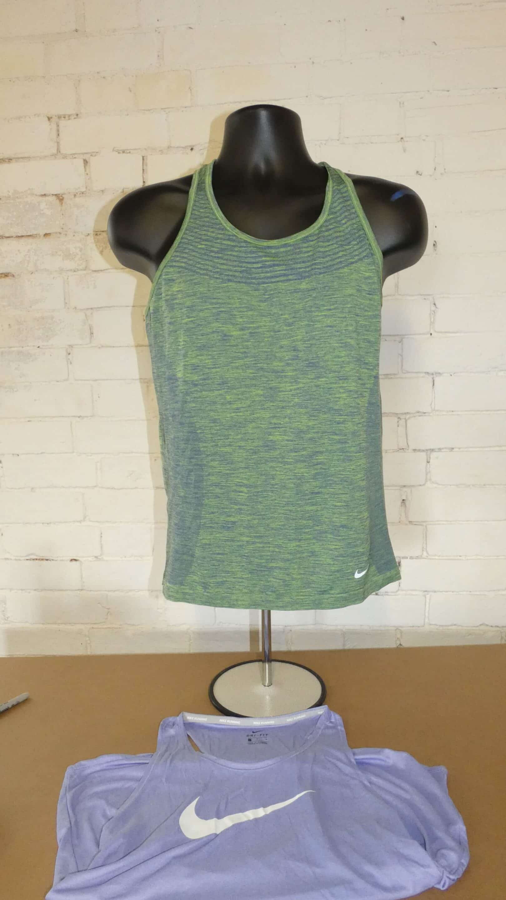 Two Nike Women’s Fitness Tops Green and Purple