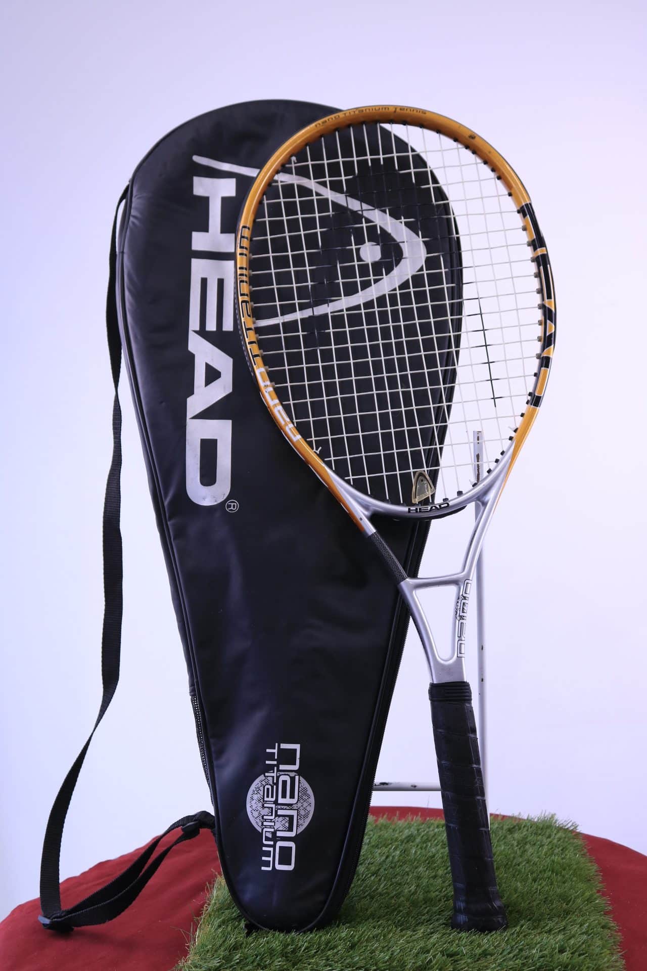 Head Tennis Racquet and Bag, 27 inches in length, Grip 4 1/8 inches size 1