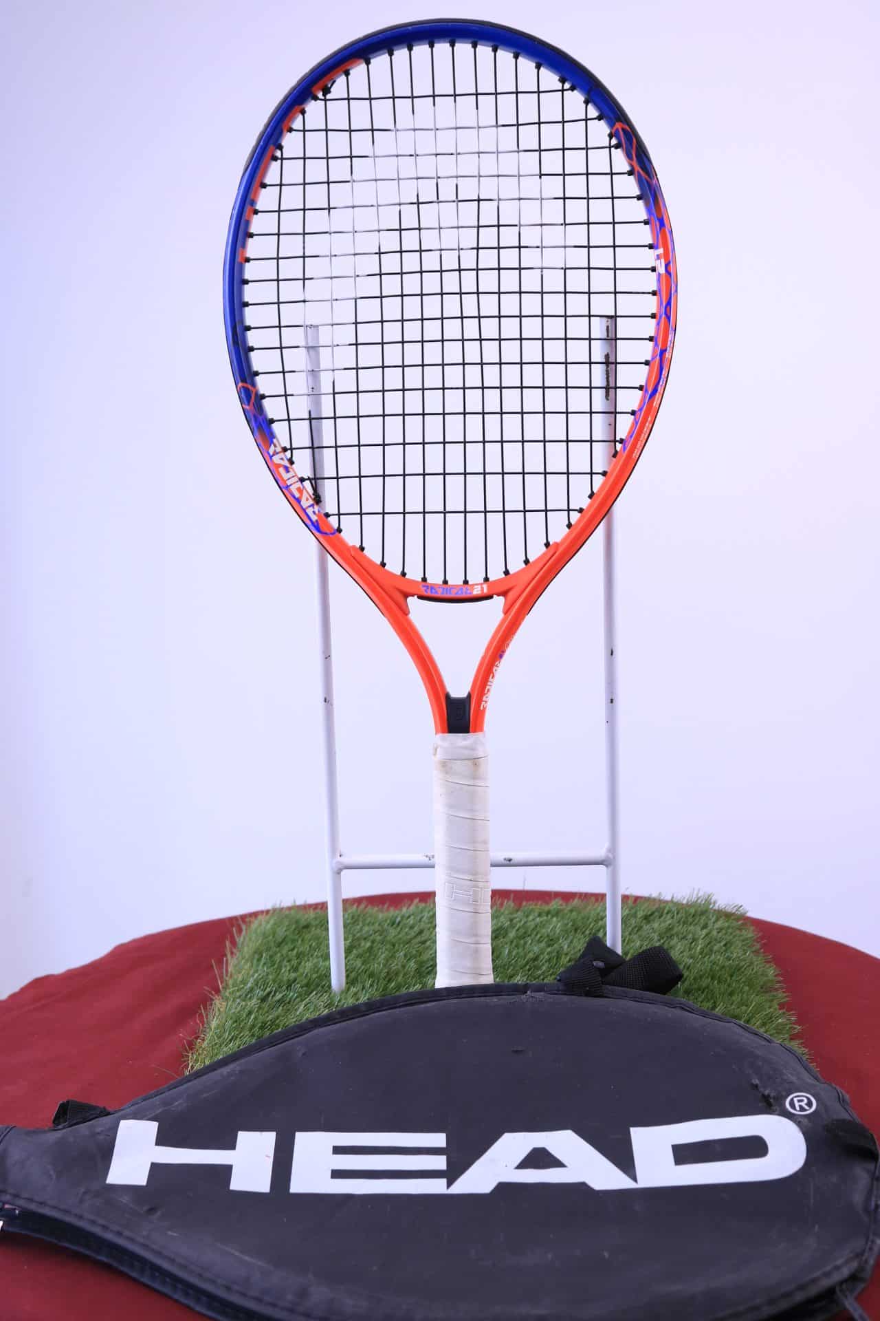 Head Tennis Racquet and Bag, 21 inches length, grip 3 6/8 inches.