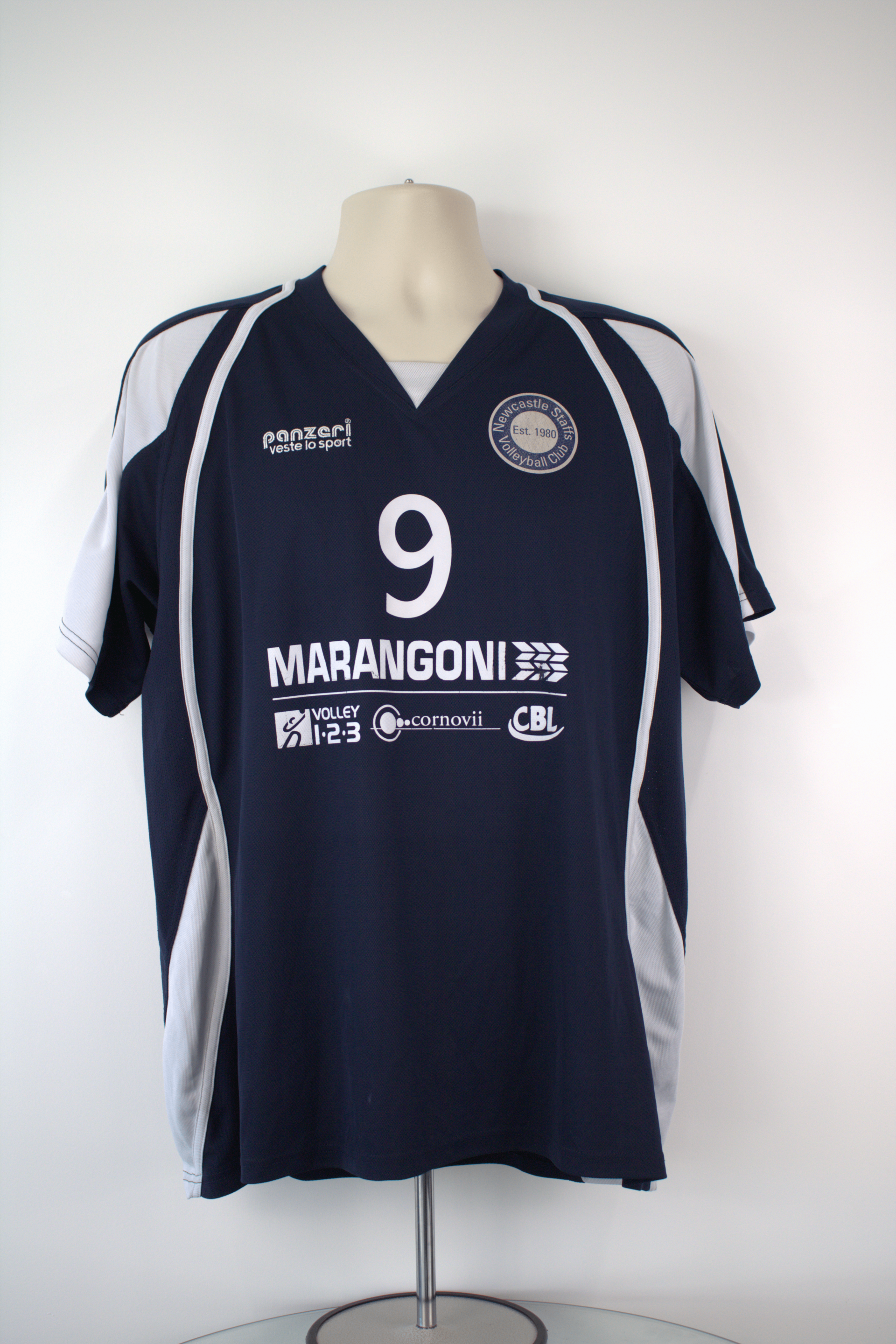 Newcastle Staffs Volleyball Navy V Neck Sports Top