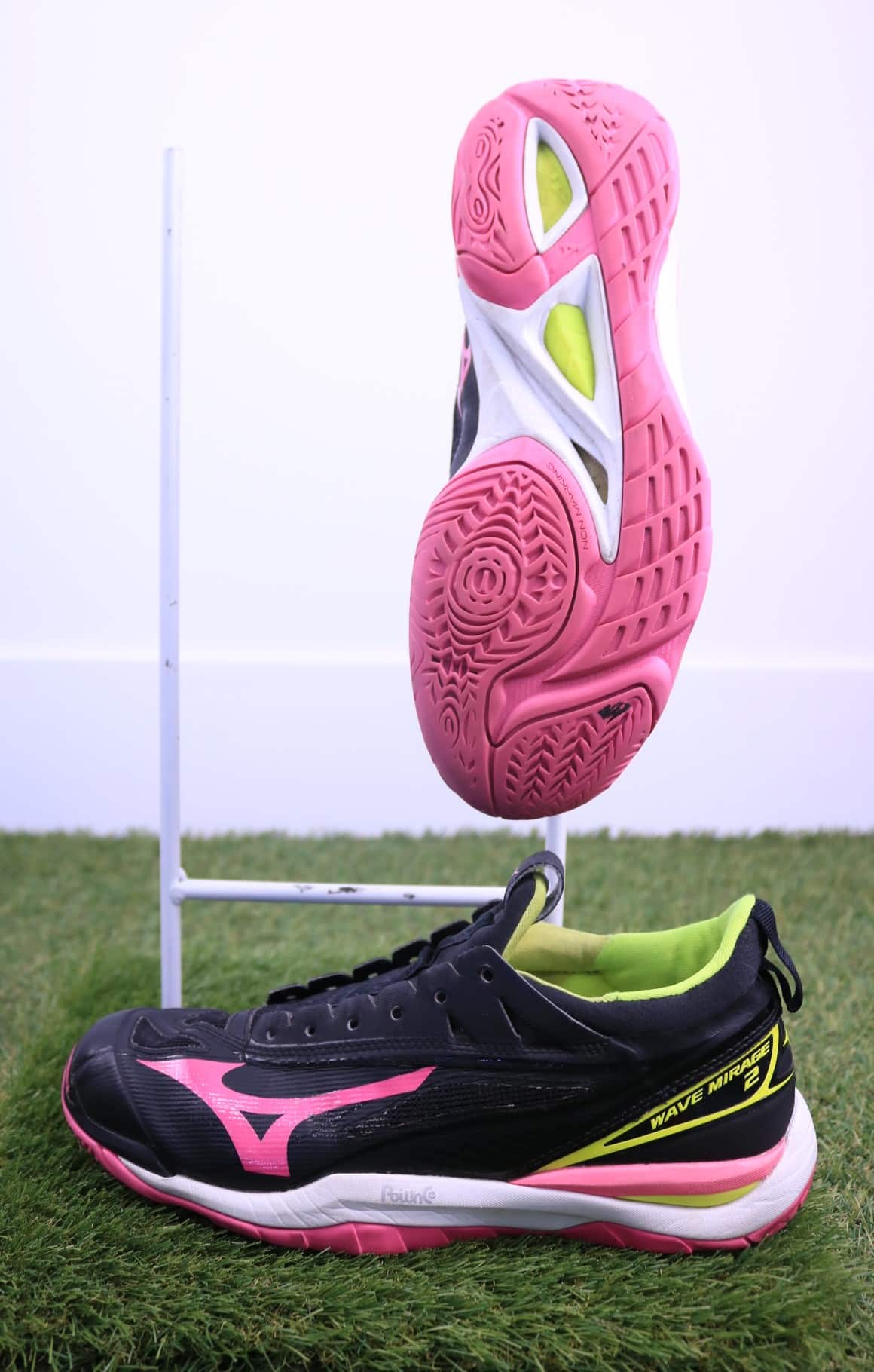 Mizuno Wave Mirage 2.1 Netball Shoes Black/Pink Glo/Yellow