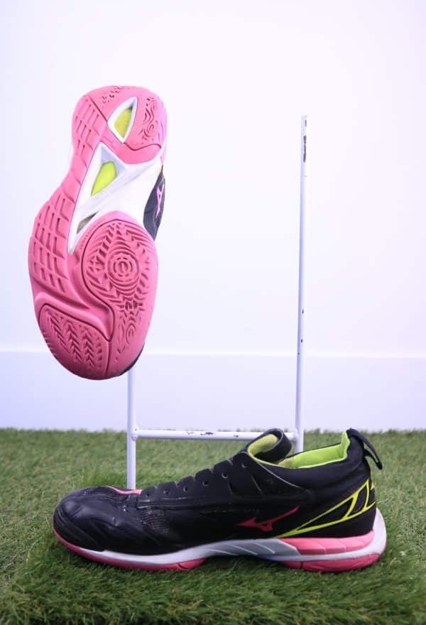 Mizuno Wave Mirage 2.1 Netball Shoes Black/Pink Glo/Yellow - Image 2