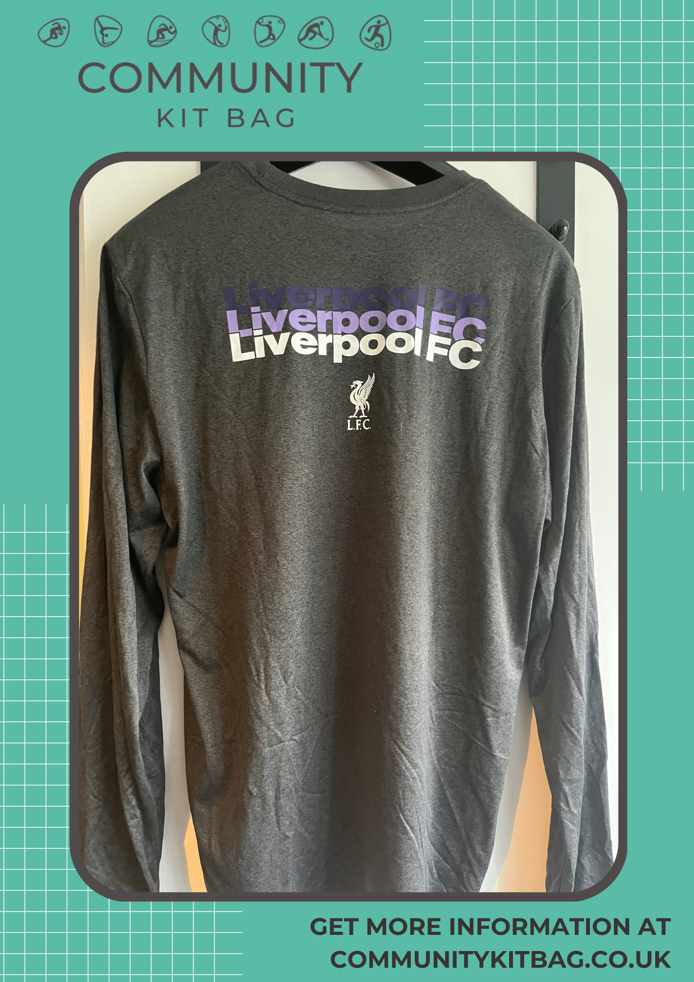 Brand new Liverpool FC long sleeved grey t-shirts
