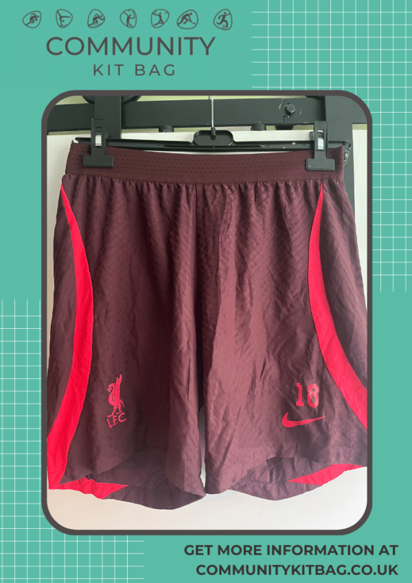 Liverpool FC Nike Dry Fit Shorts -Maroon - squad worn - medium