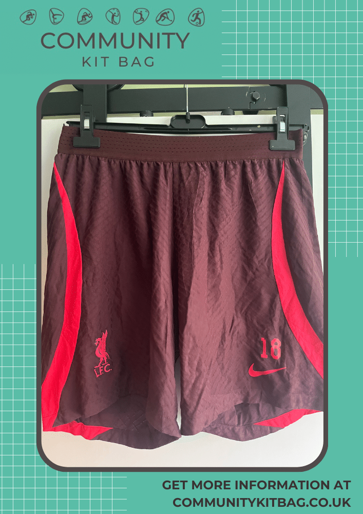 Liverpool FC Nike Dry Fit Shorts -Maroon – squad worn – medium
