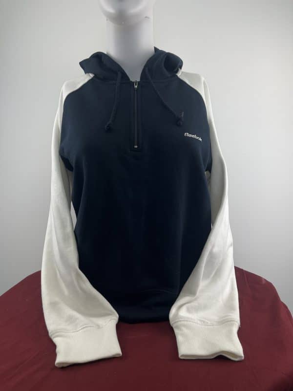 Reebok Dark Blue and White Hoodie