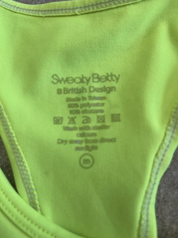 Women's Sweaty Betty Neon Yellow Sports Bra - Image 2