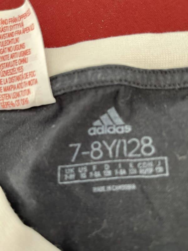 Kid's adidas Black T-Shirt with White Stripes - Image 3