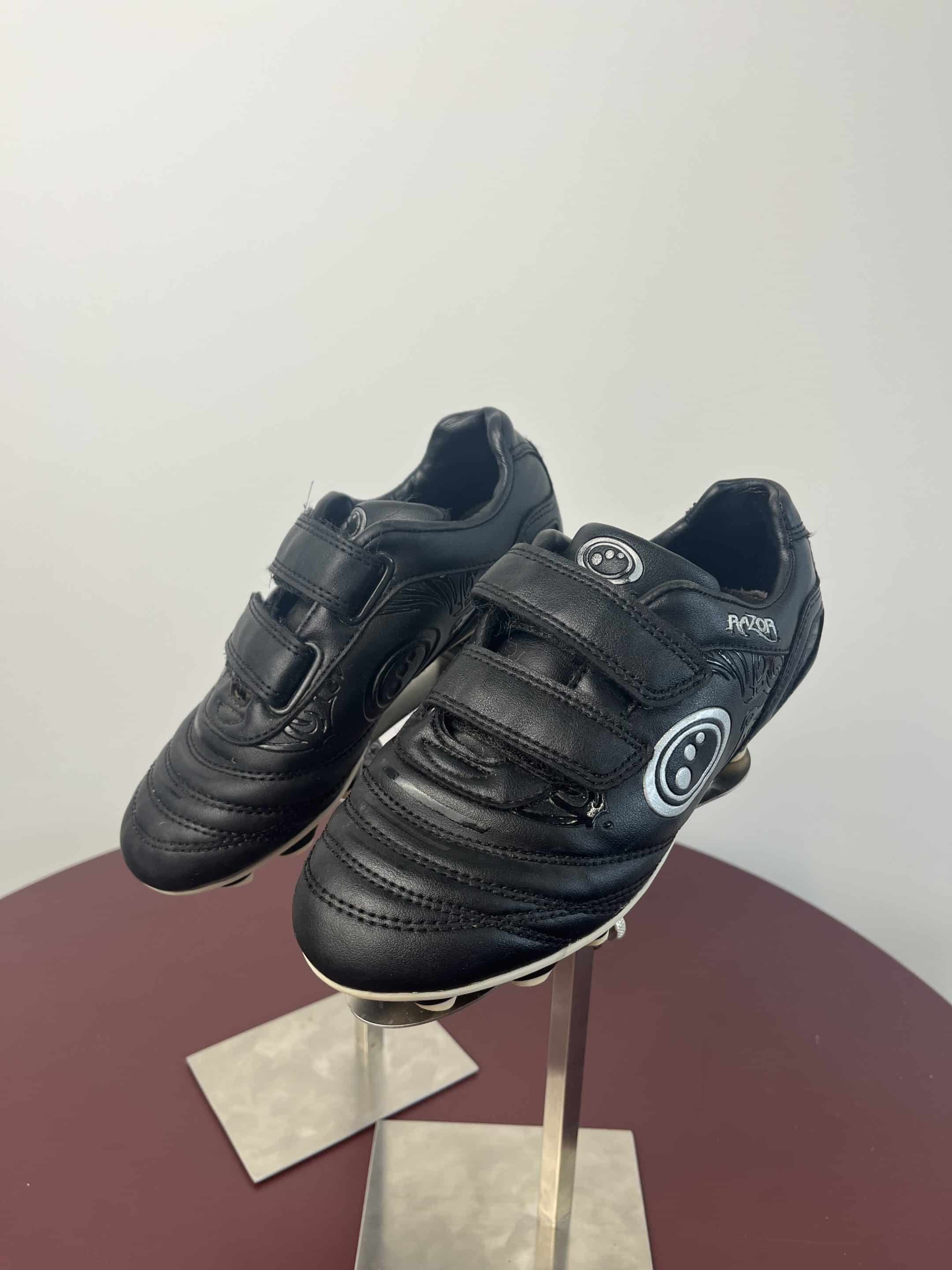 Razor Optimum Black Football Boots with Velcro Straps