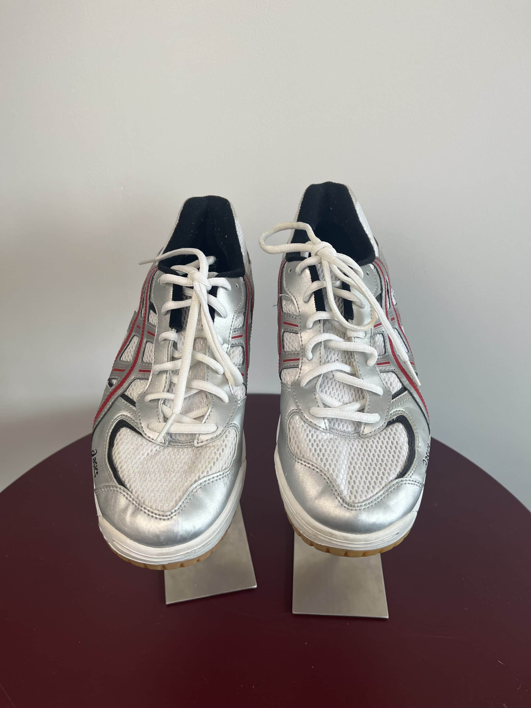 Asics Silver & White Trainers